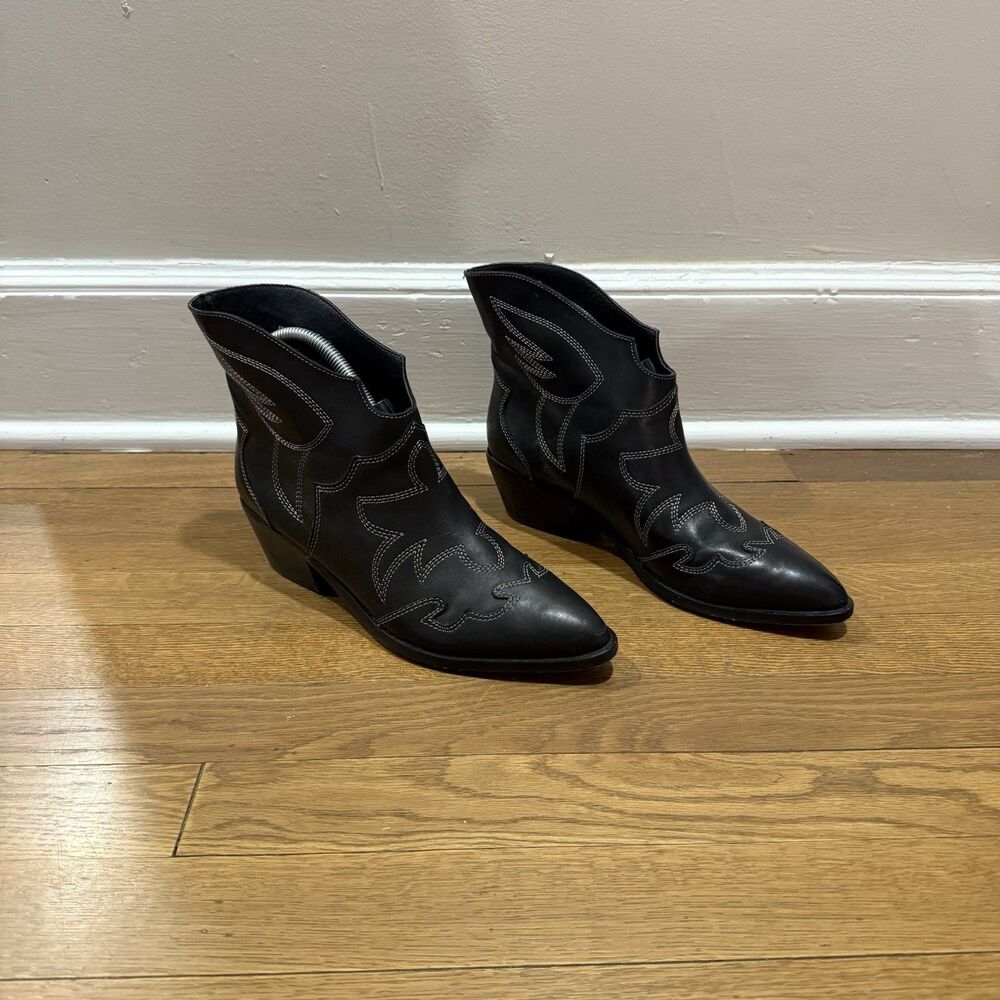 Chinese Laundry Fiona Black Pointy Toe Western Ankle Boots Women's Size 8‎ Rodeo
